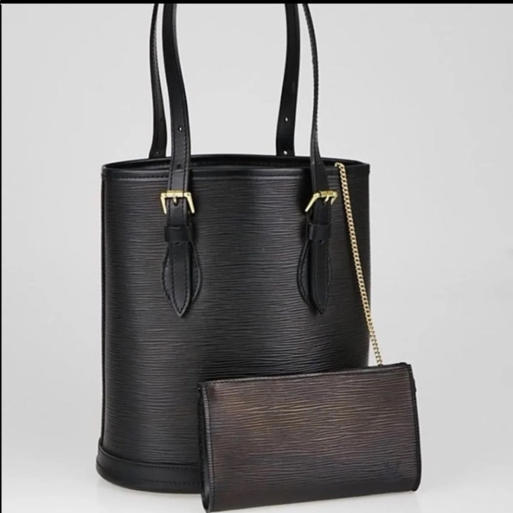 Louis Vuitton Black Epi Petite Leather Bucket Bag